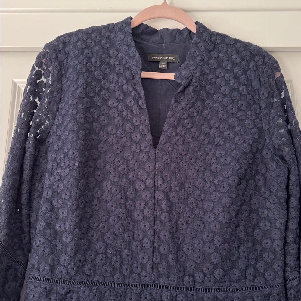 Banana Republic Textured Navy Dress Size: 12 NWOT - Picture 4 of 6